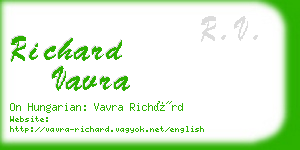 richard vavra business card